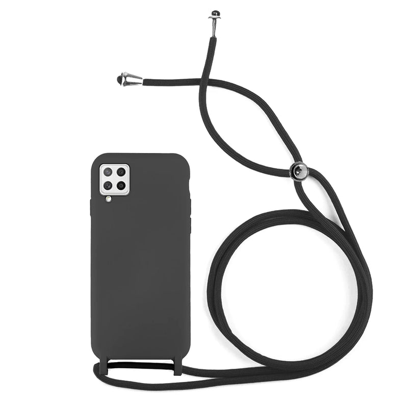 Capa de silicone com cordão para Galaxy A42 5G