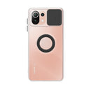 Capa de gel com tampa da câmera deslizante e anel para Mi 11