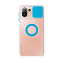 Capa de gel com tampa da câmera deslizante e anel para Mi 11